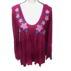 🌟 New York Collection Cranberry Embroidered …